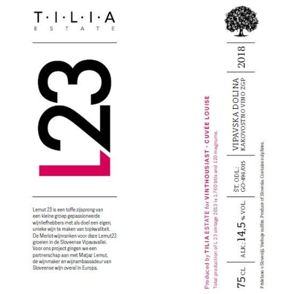 Tilia Estate - L23 Lemut 23 - 2018 - Magnum 1,5L